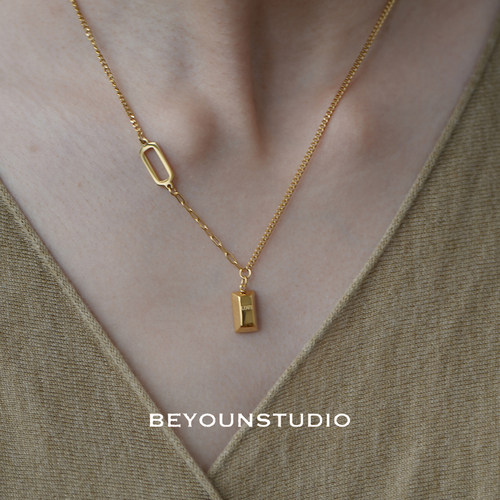 气质时尚潮流别样love锁骨链钛钢