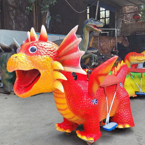 广场仿真恐龙电瓶可坐骑行电动车