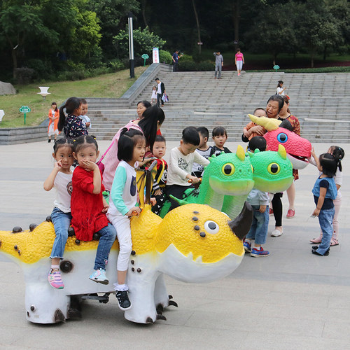 广场大型仿真恐龙电瓶跑车儿童