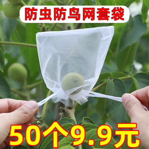 自带抽绳款葡萄水果套袋防虫防鸟防雨水果袋无花果透气瓜果防虫袋