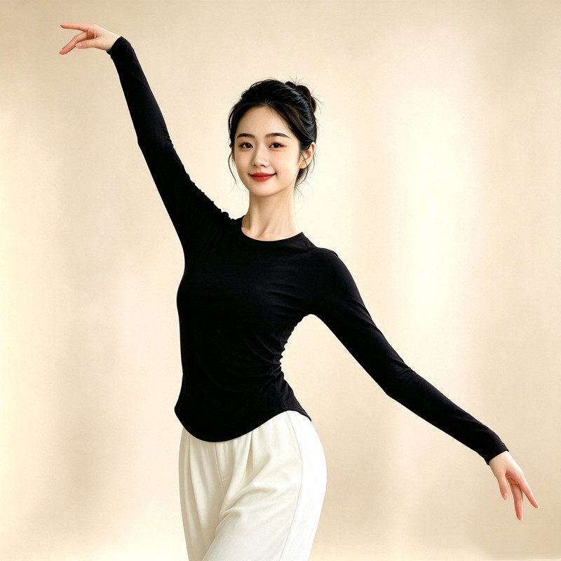 舞蹈服女秋冬新款广场舞长袖T恤