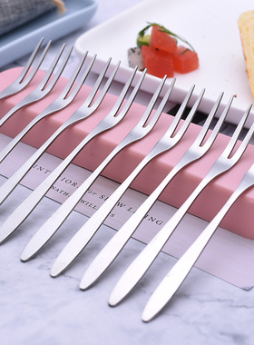 不锈钢水果叉可爱家用水果签蛋糕月饼叉创意儿童甜品点心月饼叉子