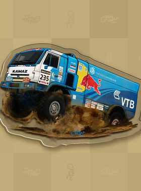 KAMAZ卡玛兹达喀尔Dakar拉力赛卡车组越野经典插画冰箱贴车迷原创