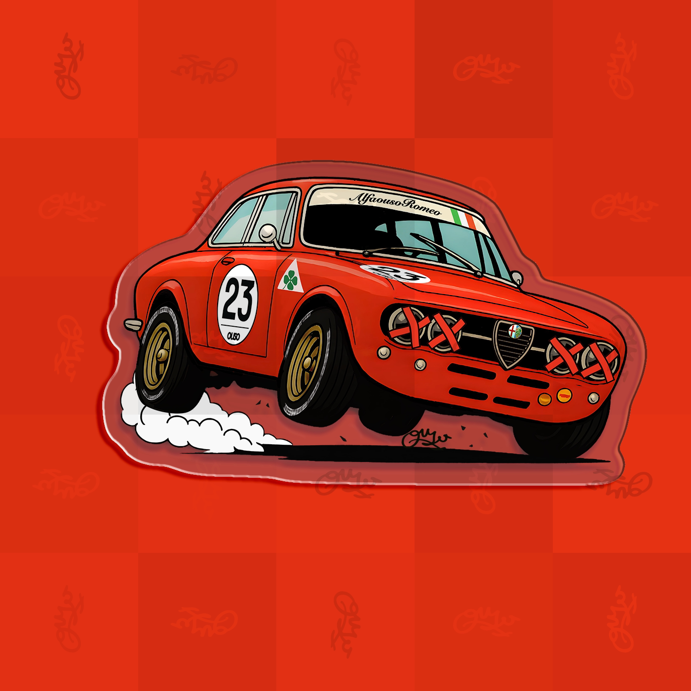 自制手绘AlfaRomeoGTA1300冰箱贴图片