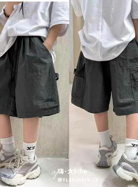 大E小e夏款儿童休闲短裤中大童宽松五分裤男女童工装裤潮66869