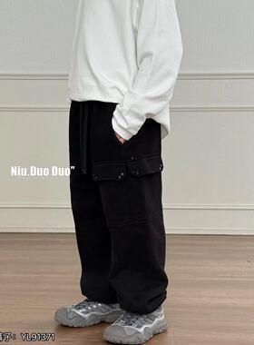 牛哆哆2025冬款儿童加厚薄绒针织工装裤中大童休闲裤男女童91371