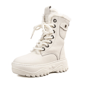 棉鞋 羊毛短靴真皮一体雪地靴头层牛皮保暖女靴加绒厚底防滑冬女鞋