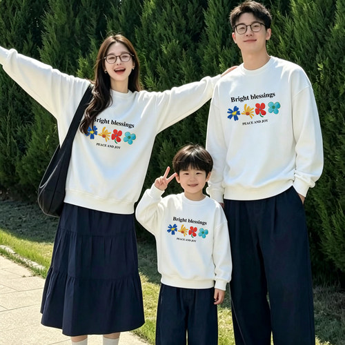 2026秋季新款亲子装一家三口