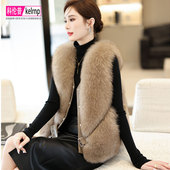 纯狐狸毛毛马甲女真毛背心2025秋冬新正品 奢华进口整皮草外套大衣