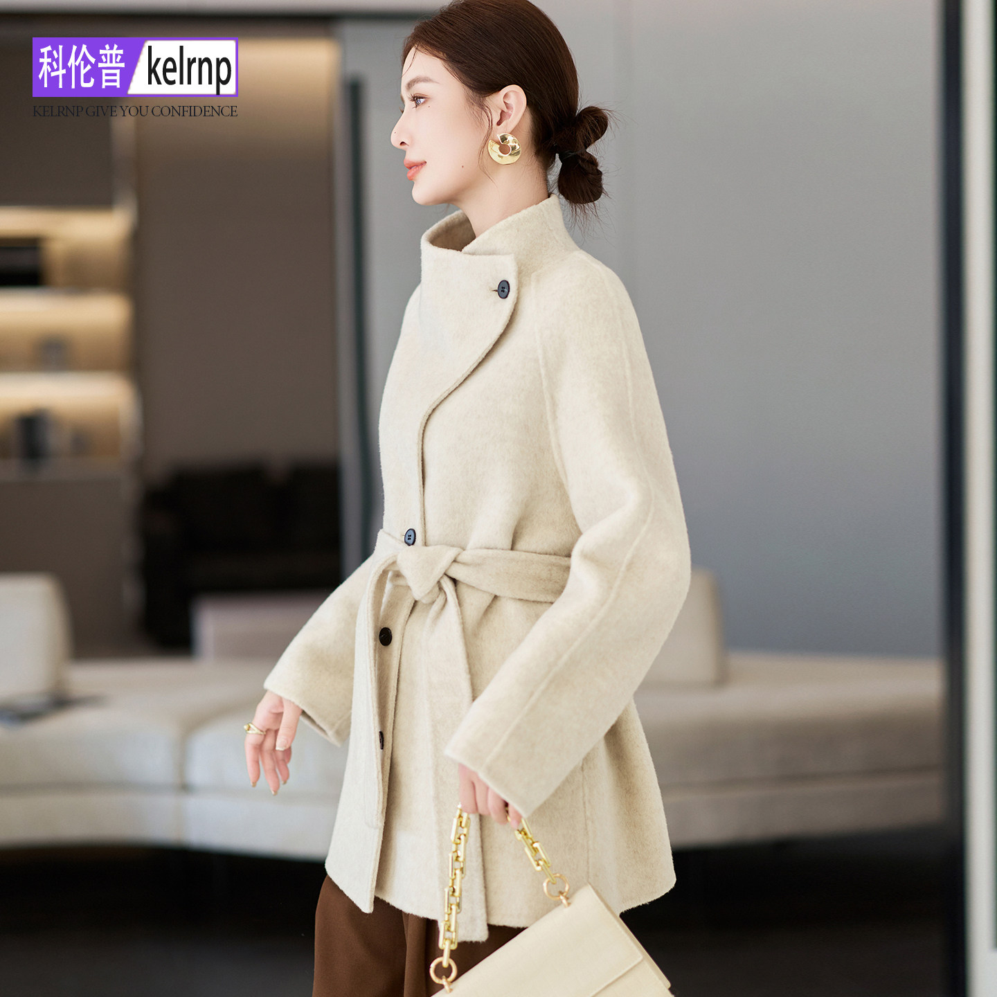 双面山羊绒大衣女2025秋冬新中长款奢华正品OL呢子超细羊毛呢外套