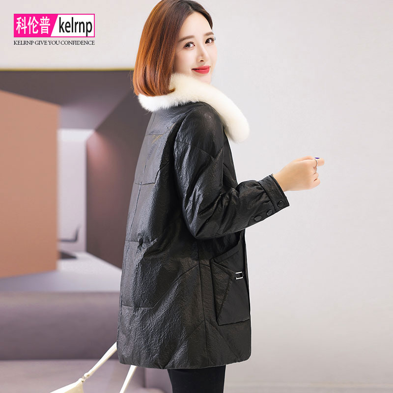 真皮羽绒服女中长款2026冬新优雅正品牌狐狸毛领海宁绵羊皮衣外套
