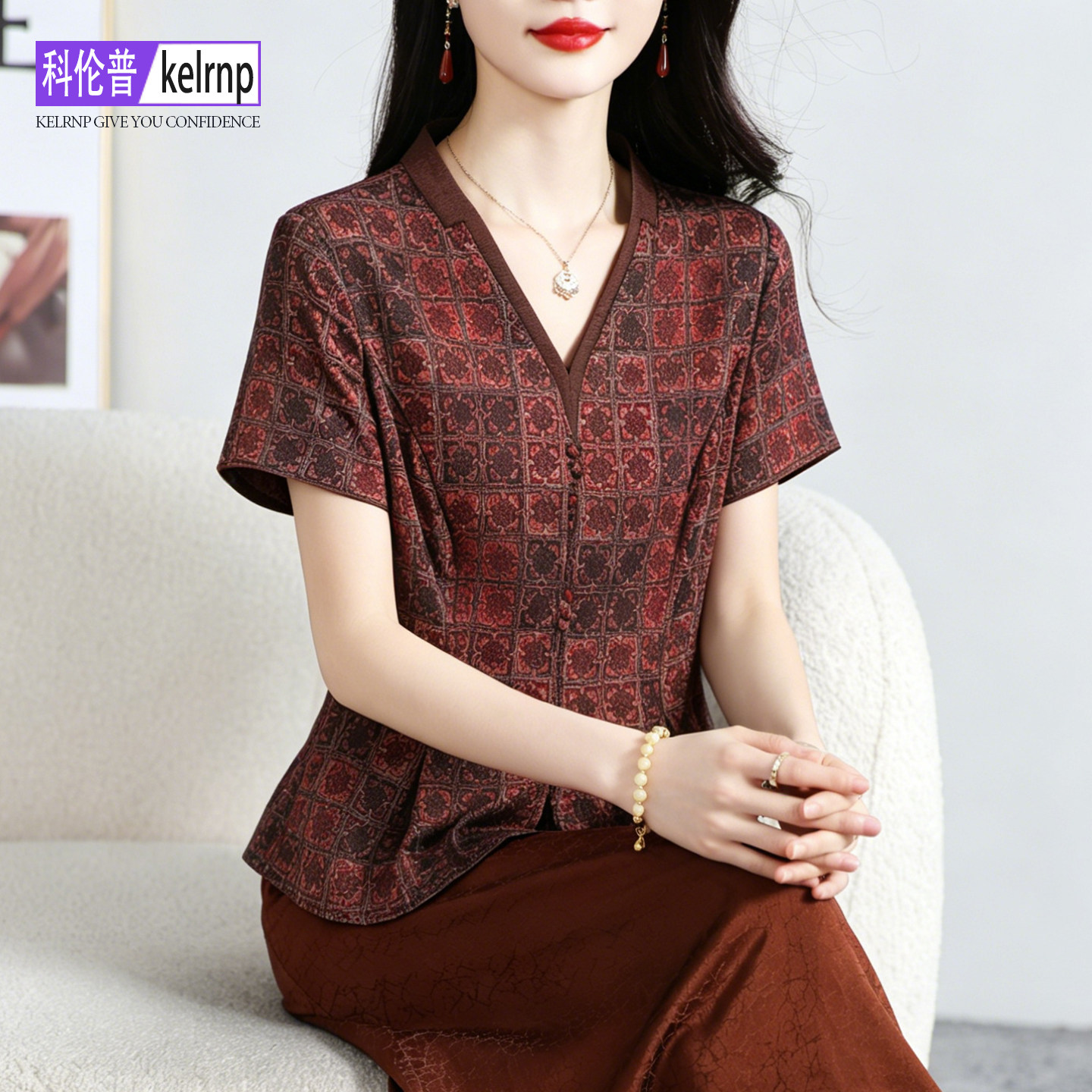 重磅真丝绸衬衫女2026夏新短袖提花洋气质碎花印花小衫桑蚕丝上衣