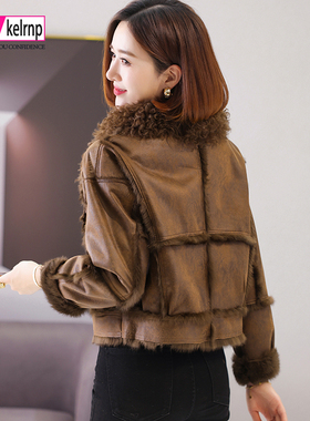 獭兔毛真皮毛一体外套女2025冬新款羊毛领洋气质时尚海宁皮草大衣