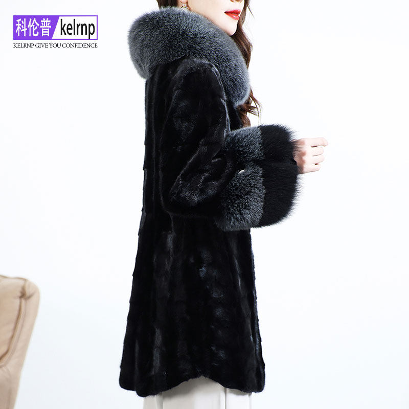 进口天鹅绒水貂毛大衣女2025冬正品牌新狐狸毛领拼貂皮真皮草外套,女装/女士精品,皮草,淘宝优惠券,粉丝福利购,淘宝优惠卷