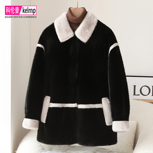 金貂绒大衣女2025冬季新短款时尚中年妈妈海宁仿水貂毛毛皮草外套