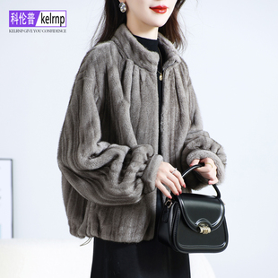 金貂绒大衣女2025冬新短款显瘦时尚妈妈仿水貂皮毛毛环保皮草外套