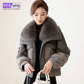 狐狸毛真皮草大衣女2025冬兔毛皮毛一体毛领休闲保暖鹅绒羽绒外套