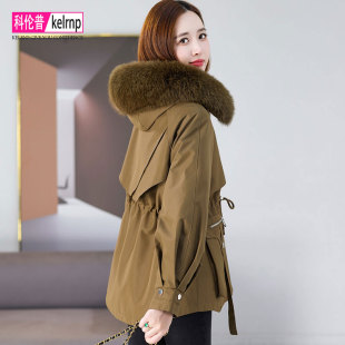 派克服女2025新中长款 牌皮草大衣外套 獭兔毛内胆狐狸毛领流行正品
