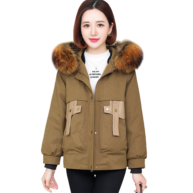 派克服女2021新小个子獭兔毛内胆