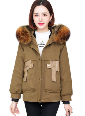 派克服女2021新小个子獭兔毛内胆