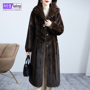 金貂绒大衣女2025冬新中长款洋气质妈妈仿水貂皮毛毛环保皮草外套