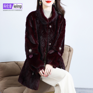 金貂绒大衣女2025冬新中长款中年妈妈装仿水貂皮毛毛环保皮草外套