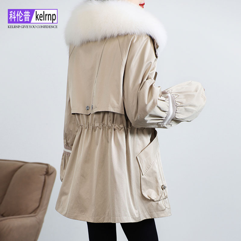 狐狸毛领皮草大衣拆卸外套