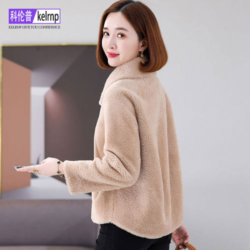 羊剪绒海宁羔羊毛毛颗粒皮草外套