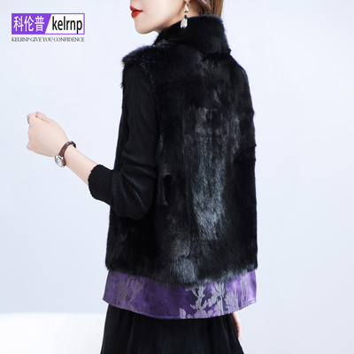 两面穿中式优雅拼貂皮真皮草外套