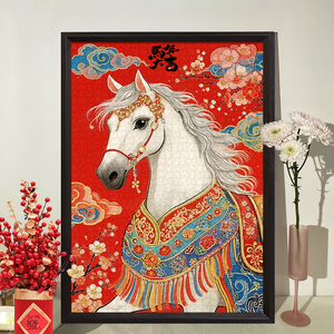 拼图1000片国潮风景带相框