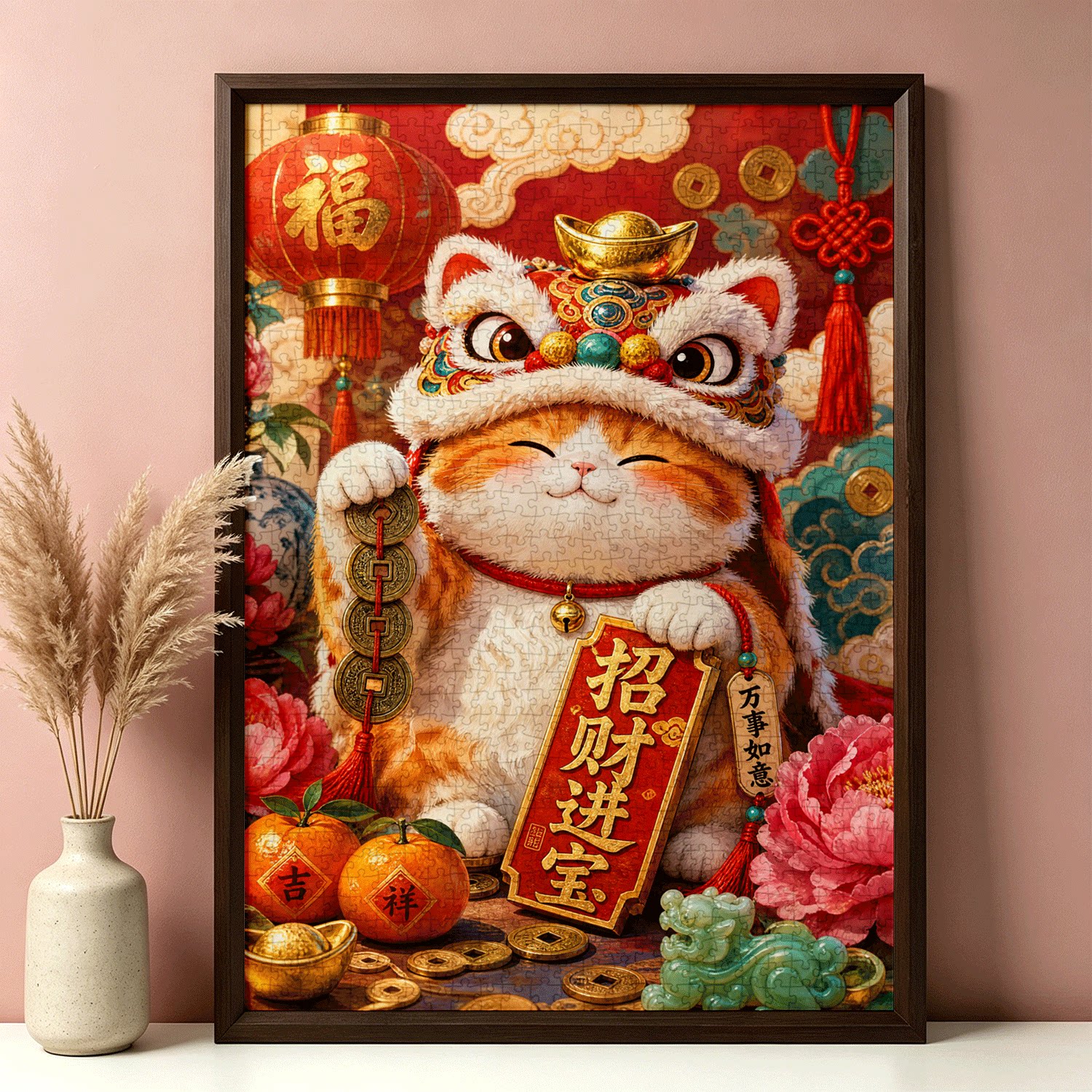 拼图1000片高端蓝卡带相框