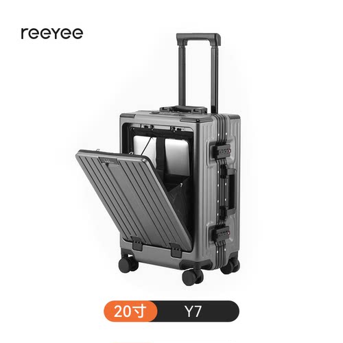 reeyee万向轮前开盖旅行箱