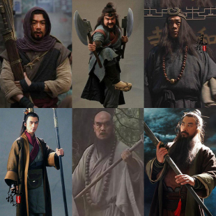 影视水浒传武松李逵鲁智深等同款武侠侠客服宋朝英雄服棉麻演出服