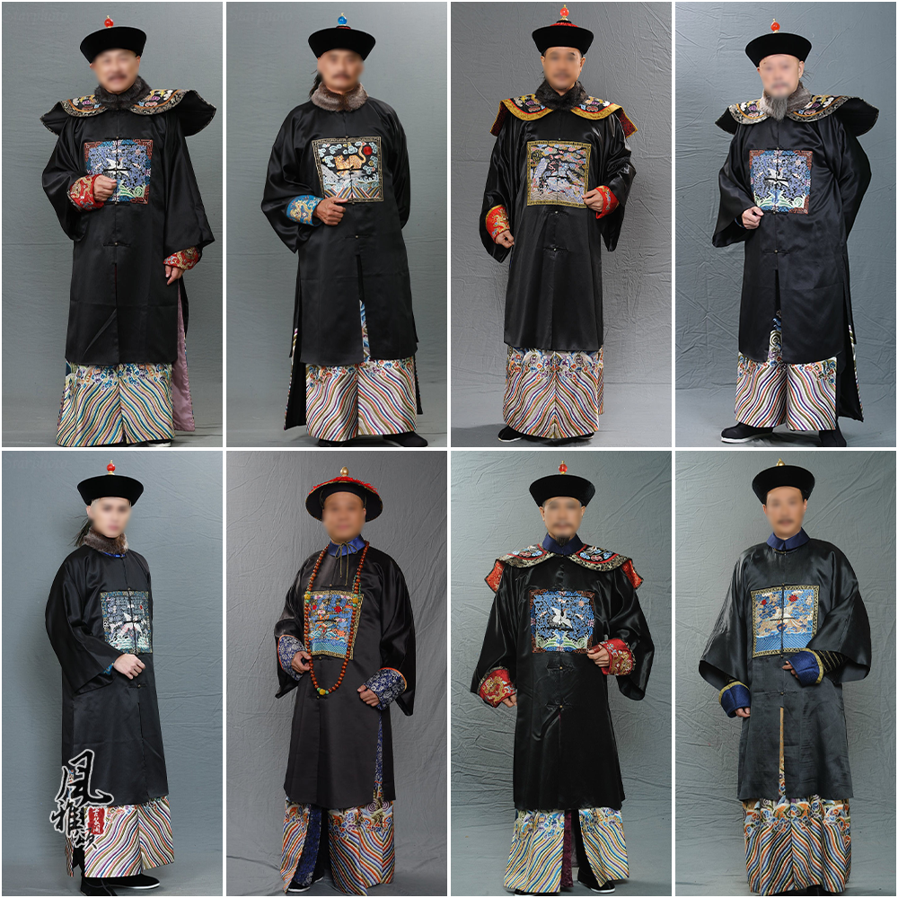 清朝大臣服文武百官朝服官服官袍补服一二三四五品王爷服重工绣花