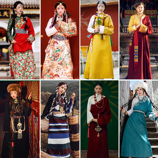 2023新款藏服女款藏袍春秋藏族服装云南少数民族风旅拍演出写真服