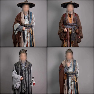 古装汉服乞丐服男洪七公同款丐帮长老棉麻破洞演出服武侠老人服装