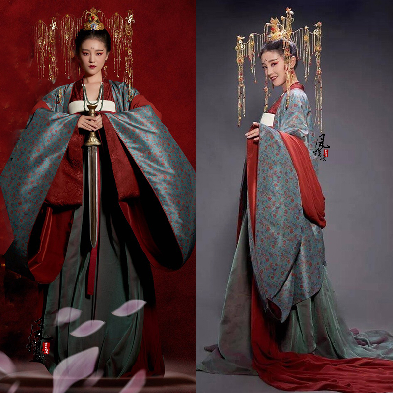 影视古装孟婆三七同款古装唐朝女士拖尾贵妃服汉服