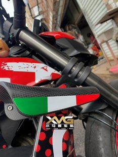 杜卡迪街霸摩托车扰流板贴花/风翼专属贴纸/意大利国旗定制小拉花