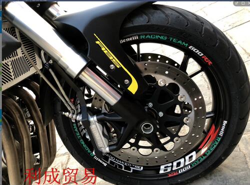 贝纳利摩托车钢圈贴/Benelli TNT600R加宽大轮毂贴纸/轮框反光贴
