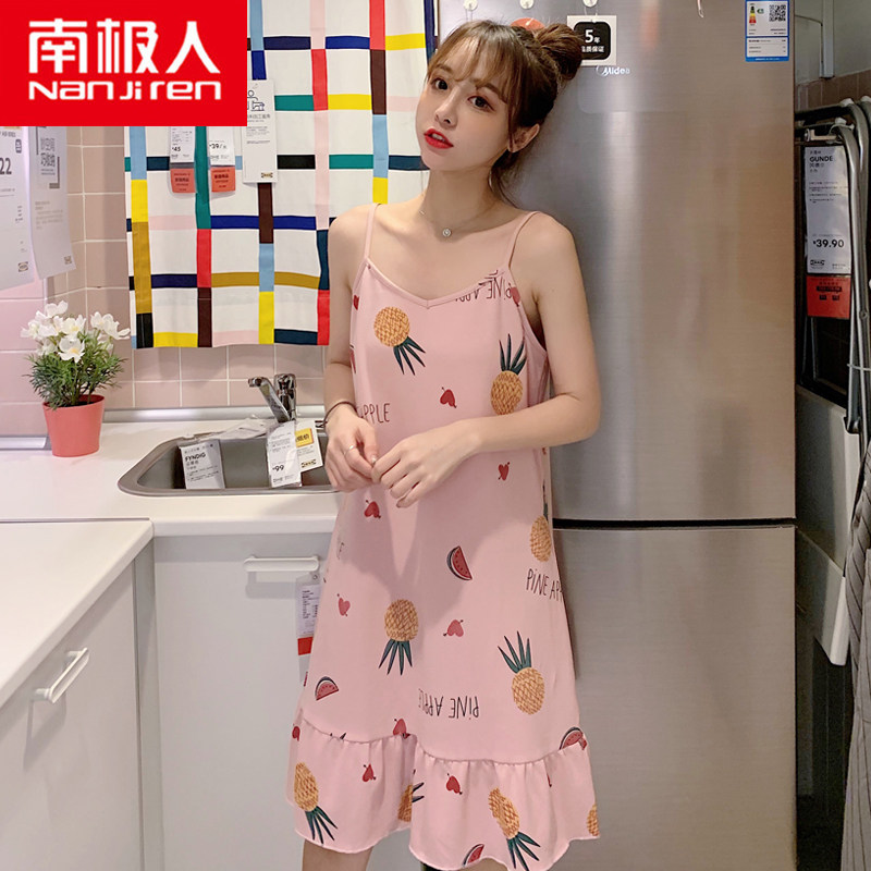 南极人睡衣女夏纯棉性感吊带睡裙薄款夏天韩版学生公主风裙子夏季在类目 女士内衣/男士内衣/家居服, 吊带/背心/T恤中 - 来自Buy2taobao.com提供专业的淘宝代购服务