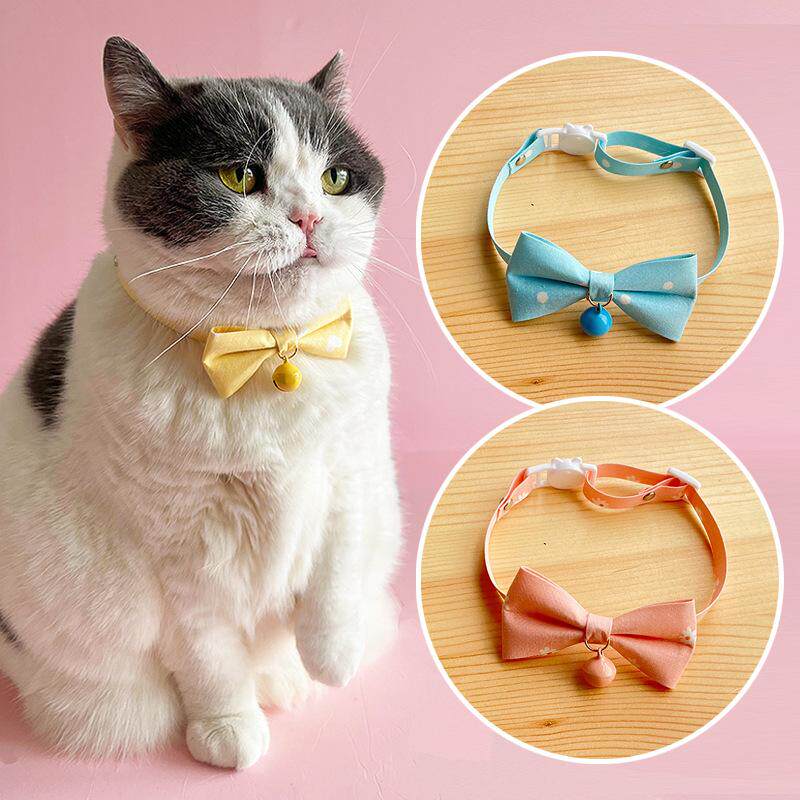 25春夏款宠物领结猫咪项圈铃铛小狗狗可爱挂饰蝴蝶结ins风糖果色
