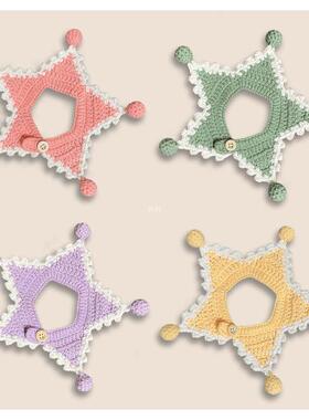 可爱五角星奶猫项圈宠物拍照饰品宠物项圈猫咪围脖手工编织可调节