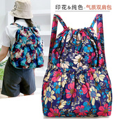 束口轻便旅行背包收纳袋买菜购物袋袋抽绳包中老年双肩包女大容量