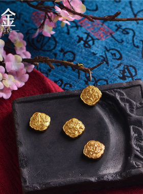 恋金 足金錾刻古法黄金 梅兰竹菊 四君子手链配饰