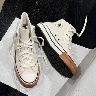 CONVERSE匡威allstar lift大童白色牛皮革增高厚底帆布鞋A14256C