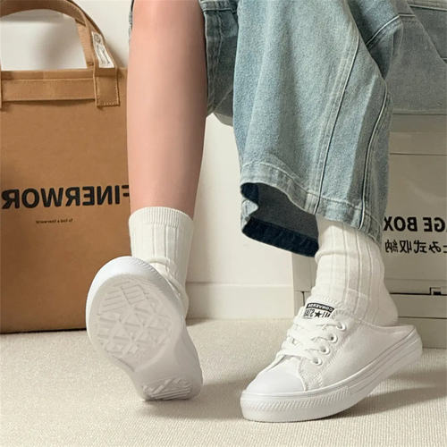 CONVERSE Easy ON 匡威夏季经典白色一脚蹬半拖懒人穆勒鞋A16133C