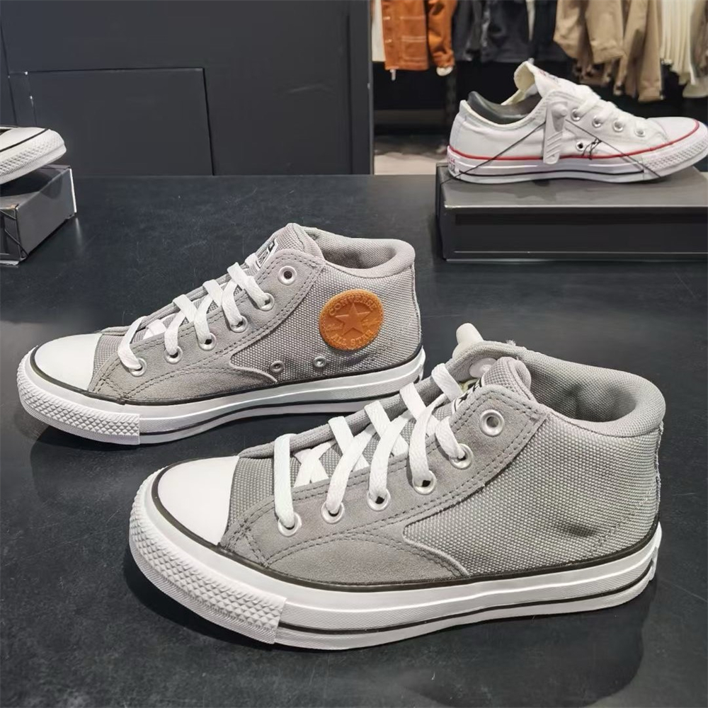 CONVERSE ALLSTAR 匡威莫尔登中帮拼接浅灰色休闲帆布鞋 A09499C