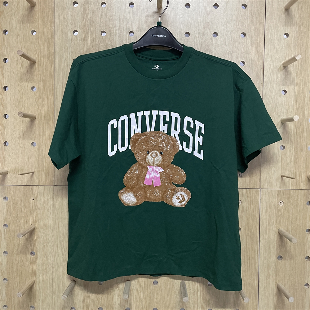 Converse匡威短袖女款圆领绿色小熊T恤10023881-A03
