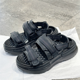 CONVERSE RUNSTAR 匡威黑色牛皮夹心厚底凉鞋 A06480C 单依存同款