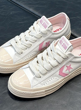 CONVERSE STAY PLAYER 匡威箭星粉白撞色滑板休闲帆布鞋 A11590C